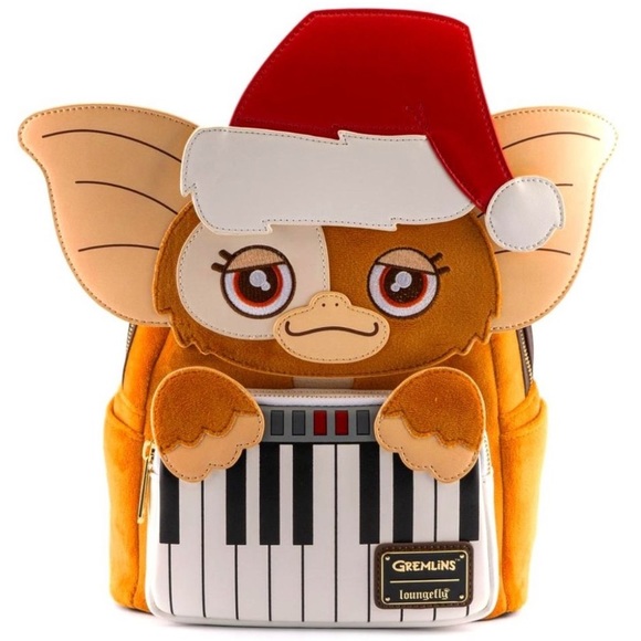 LOUNGEFLY GREMLINS GIZMO Holiday Keyboard Cosplay w/Removable Hat MINI BACKPACK! - Picture 3 of 11